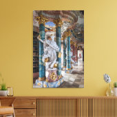 Interieur van bibliotheek in rococostijl canvas afdruk (Insitu (Woonkamer))