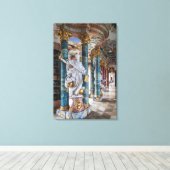 Interieur van bibliotheek in rococostijl canvas afdruk (Insitu (Houten vloer))