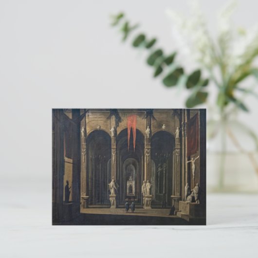 Interieur van de kerk van Napels Franse barok schi Briefkaart (Staand voorkant)