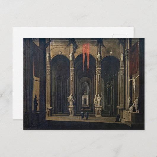 Interieur van de kerk van Napels Franse barok schi Briefkaart (Voorkant / Achterkant)