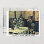 interieur van de schilder door Eugene Paul Gauguin Briefkaart (Voorkant / Achterkant)