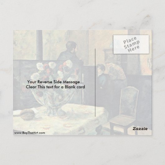 interieur van de schilder door Eugene Paul Gauguin Briefkaart (Achterkant)