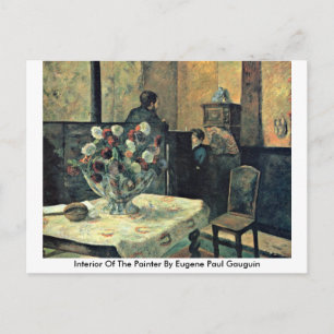 interieur van de schilder door Eugene Paul Gauguin Briefkaart
