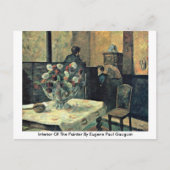 interieur van de schilder door Eugene Paul Gauguin Briefkaart (Voorkant)
