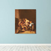 Interieur van een Nederlandse Taverne Canvas Afdruk (Insitu (Houten vloer))