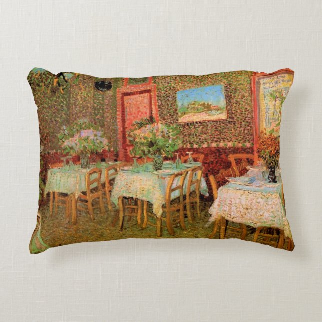 Interieur van een restaurant door Vincent van Gogh Accent Kussen (Voorkant)