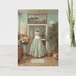 Interieur van een vintage bruidsjurkenboetiek kaart
