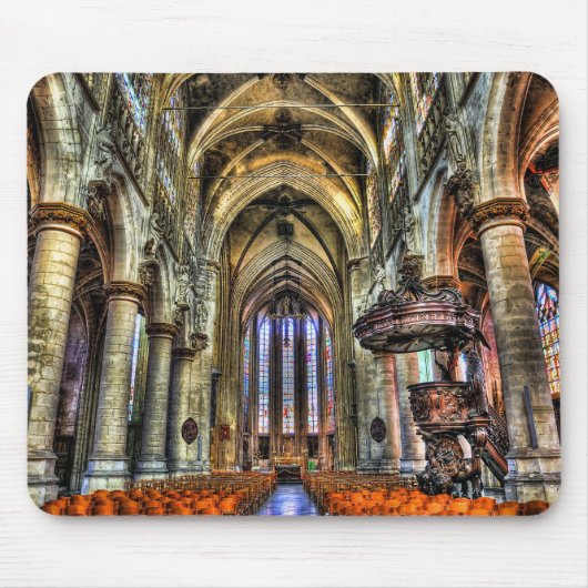 Interieur van katholieke kerk muismat (Voorkant)