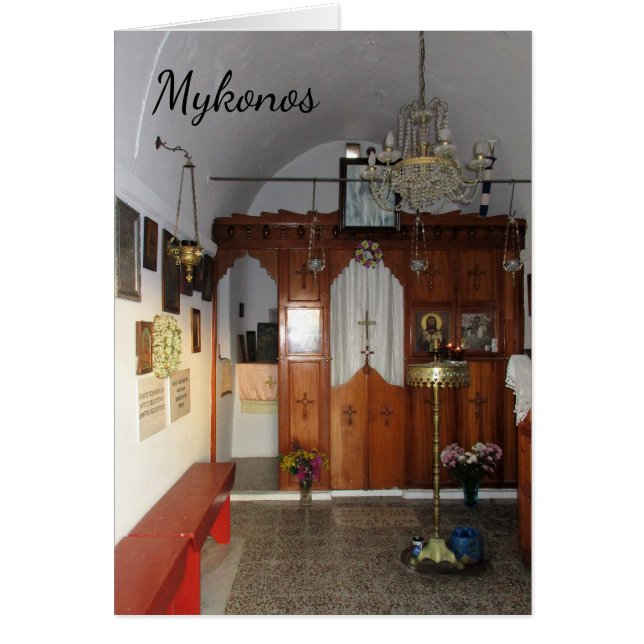 Interieur van kleine kerk, Mykonos (Voorkant)