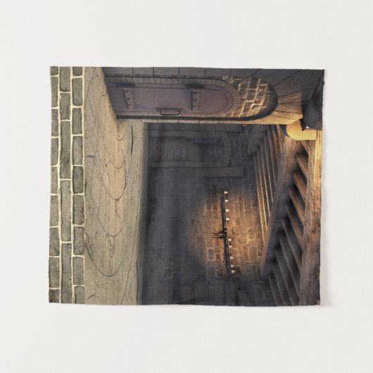 Interieur van middeleeuws kasteel Foto Achtergrond Wandkleed (Voorkant (horizontaal))