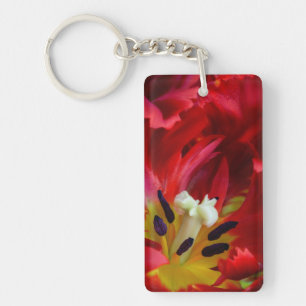Interieur van papegaai tulp bloem sleutelhanger