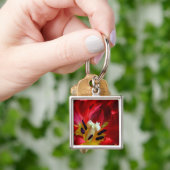 Interieur van papegaai tulp bloem sleutelhanger (Hand)