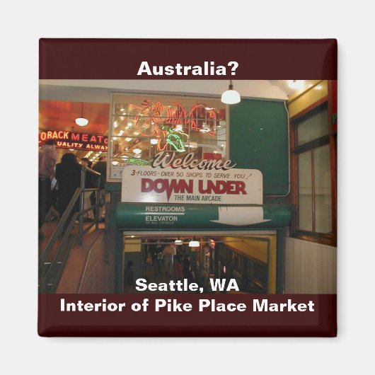 Interieur van Pike Place Market Seattle, Washingto Magneet (Voorkant)