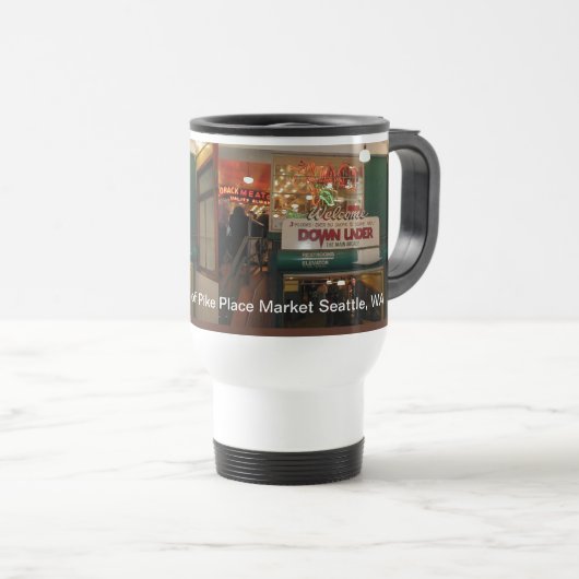 Interieur van Pike Place Market Seattle, Washingto Reisbeker (Voorkant rechts)