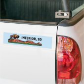Interieur van South Dakota Badlands Bison ontwerp Bumpersticker (Op Truck)