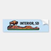 Interieur van South Dakota Badlands Bison ontwerp Bumpersticker (Voorkant)