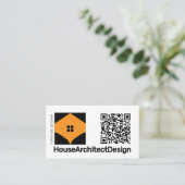 Interieurontwerp Architect QR-code Visitekaartje (Staand voorkant)