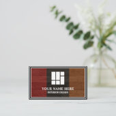 Interieurontwerp Architectonische Donkere Hout Tex Visitekaartje (Staand voorkant)
