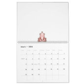 Interieurontwerp behang Rode bloemen, witte rug Kalender (Mar 2026)