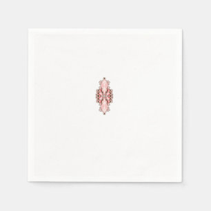 Interieurontwerp behang Rode bloemen, witte rug Servet