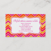 Interieurontwerp chevron zigzag vet visitekaartje (Achterkant)