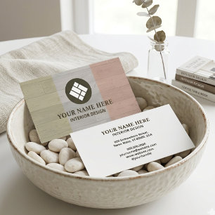Interieurontwerp Chic Pastel Houtstructuur Visitekaartje