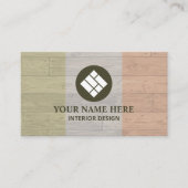 Interieurontwerp Chic Pastel Houtstructuur Visitekaartje (Voorkant)