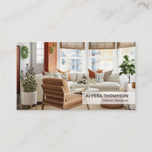 Interieurontwerp Custom Photo Modern Stijlvol Visitekaartje (Voorkant)