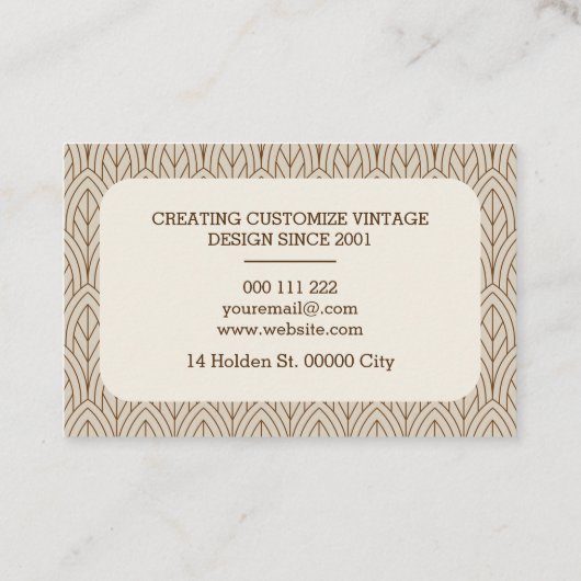 interieurontwerp Eenvoudig inheems patroon Visitekaartje (Achterkant)