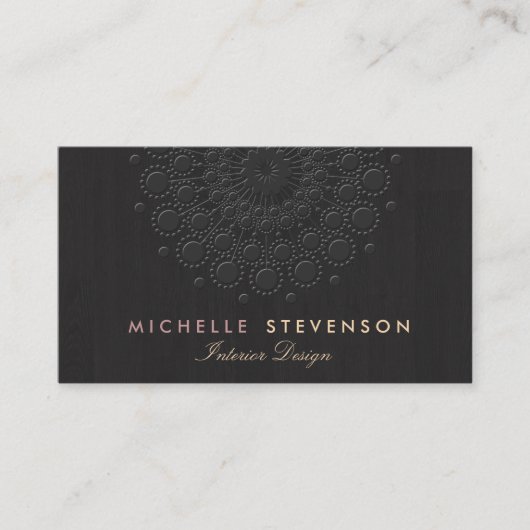 Interieurontwerp Elegant in reliëf, Motif look zwa Visitekaartje (Voorkant)