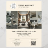 Interieurontwerp Logo Foto Crème Professioneel Flyer (Voorkant)