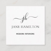 Interieurontwerp Modern Monogram Vierkante Visitekaartje (Voorkant)