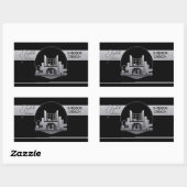 Interieurontwerp of Architect Logo Black and Steel Rechthoekige Sticker (Vel)