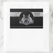 Interieurontwerp of Architect Logo Black and Steel Rechthoekige Sticker (Tas)