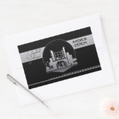 Interieurontwerp of Architect Logo Black and Steel Rechthoekige Sticker (Envelop)