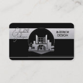 Interieurontwerp of Architect Logo Black and Steel Visitekaartje (Voorkant)