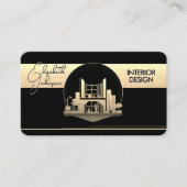 Interieurontwerp of Architect Logo Zwart en Goud Visitekaartje (Voorkant)