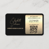 Interieurontwerp of Architect Logo Zwart en Goud Visitekaartje (Achterkant)