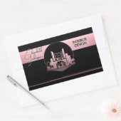 Interieurontwerp of Architect Logo Zwart en Roos Rechthoekige Sticker (Envelop)