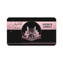 Interieurontwerp of Architect Logo Zwart en Roos
