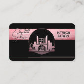 Interieurontwerp of Architect Logo Zwart en Roos Visitekaartje (Voorkant)