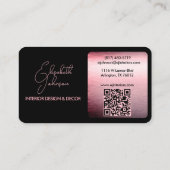 Interieurontwerp of Architect Logo Zwart en Roos Visitekaartje (Achterkant)