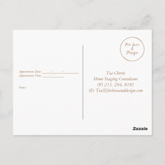 Interieurontwerp Post Kaart (Achterkant)