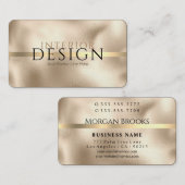 Interieurontwerp, uw info, Gold-on-Gold, Vs 2 Visitekaartje (Voorkant / Achterkant)