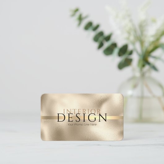 Interieurontwerp, uw info, Gold-on-Gold, Vs 2 Visitekaartje (Staand voorkant)