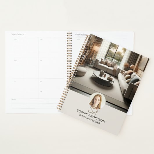 Interieurontwerper Aangepast Monogram Professionee Planner (Display)