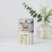 INTERIEURONTWERPER, ARCHITECTUUR Monogram Rood Wit Visitekaartje (Staand voorkant)