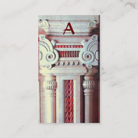 INTERIEURONTWERPER, ARCHITECTUUR Monogram Rood Wit Visitekaartje (Achterkant)
