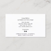 Interieurontwerper Bloemen Franse Stoel Vierkante  Visitekaartje (Achterkant)