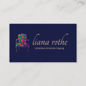 Interieurontwerper Bloemen Franse Stoel Vierkante  Visitekaartje (Voorkant)